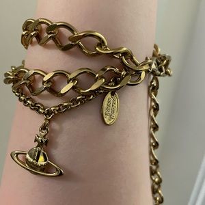 Vivienne Westwood multi chain gold bracelet anklet